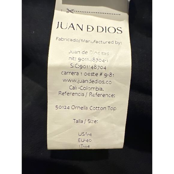 Juan D Dios Lovely resort one shoulder crop top navy spotted size small - Picture 5 of 11